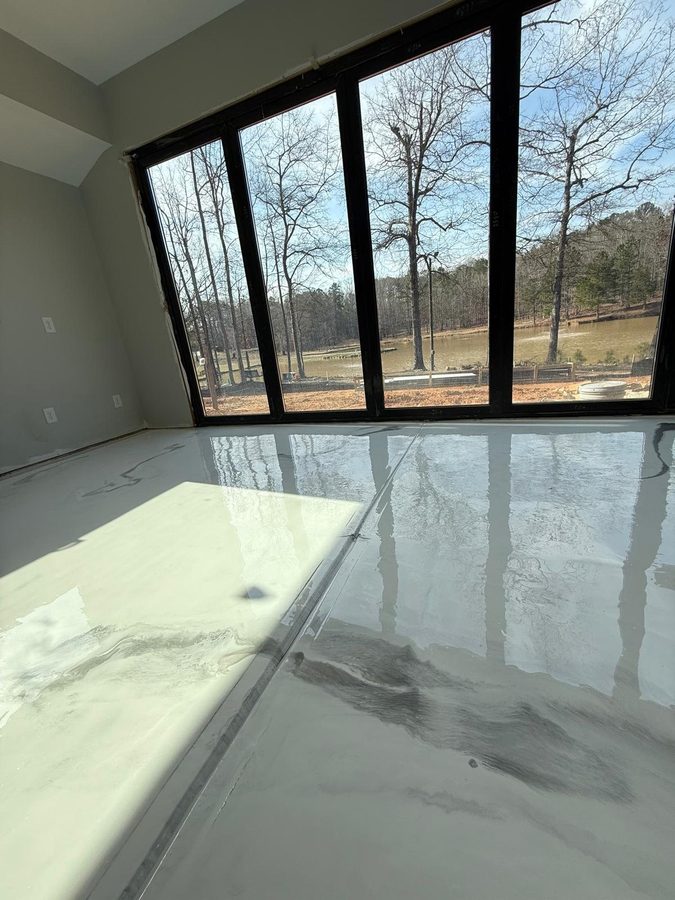 Smoked Pearl metallic floor on a real job — home interior